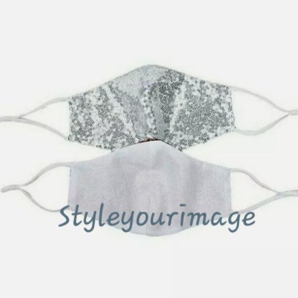 Kids Sequin Face Mask (Shiny Sparkly Washable/ Reusable) With Filter Pockets - Picture 11 of 12